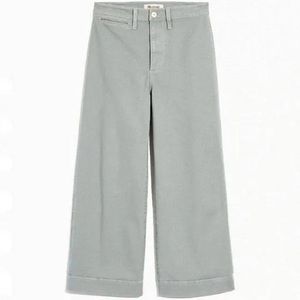 Madewell Wide Leg Crop Emmett Pants in Light Blue